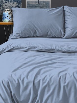 Постельное белье евро, простыня 216х240 см, 2 наволочки 70х70 см, 2 наволочки 50х70 см, пододеяльник 200х215 см, Silvano, поплин, Деним