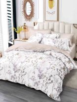 Постельное белье евро, простыня 215х240 см, 2 наволочки 70х70 см, пододеяльник 200х215 см, Майская ночь, микросатин, Флирт, SJT2503-9