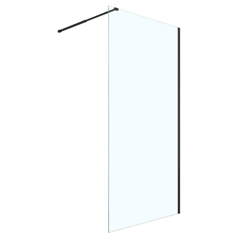 Душевая перегородка Loranto Walk-in 100x200 мм, прозрачное 8 мм, черный матовый CS-W04B-100