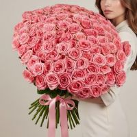 101 роза 60см (Светло-розовая)