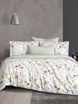 Постельное белье евро, простыня 220х240 см, 2 наволочки 70х70 см, пододеяльник 200х220 см, Silvano, сатин, Цветы, Мультиколор 30/026-SLC/SLV