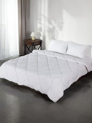 Одеяло евро, 200х220 см, Лебяжий пух, 400 г/м2, всесезонное, чехол 100% полиэстер, кант, Майская ночь