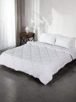 Одеяло евро, 200х220 см, Лебяжий пух, 400 г/м2, всесезонное, чехол 100% полиэстер, кант, Майская ночь