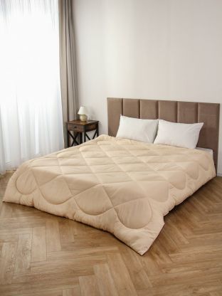 Одеяло евро, 200х220 см, Верблюжья шерсть, 400 г/м2, зимнее, чехол 100% полиэстер, кант, Майская ночь