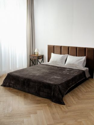 Плед 2-спальный, 180х200 см, 280 г/м2, микрофибра, 100% полиэстер, Silvano, Неаполь, графит