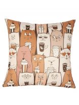 Наволочка декоративная Коты, 100% полиэстер, 40 х 40 см
