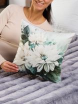 Наволочка декоративная Silvano, Белые георгины, 100% полиэстер, 40 х 40 см