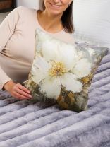 Наволочка декоративная Silvano, Белый цветок, 100% полиэстер, 40 х 40 см