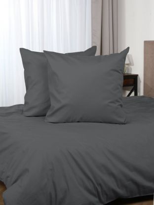 Наволочка 2 шт, Silvano, поплин, 100% хлопок, 70 х 70 см, темно-серая, 110 г/м2, Узбекистан