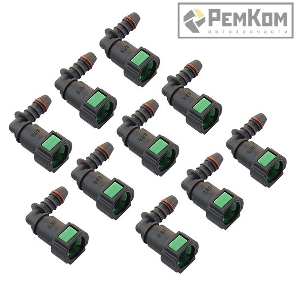 RK01335 * Штуцер топливной трубки для а/м: быстросъемный D=9.89 мм (г-образный 90 градусов) 10 шт, универсальный