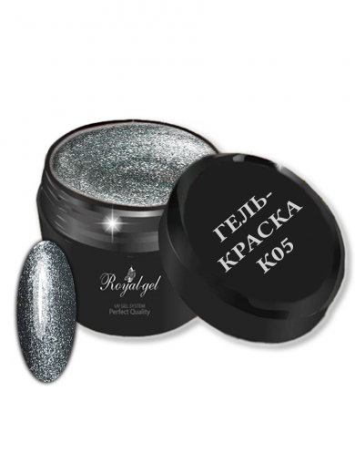 К05 "GEL PAINT" гель краска серебро с липким слоем