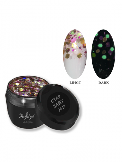 STLR17 "STAR LIGHT" гель с флюоресцентным конфетти