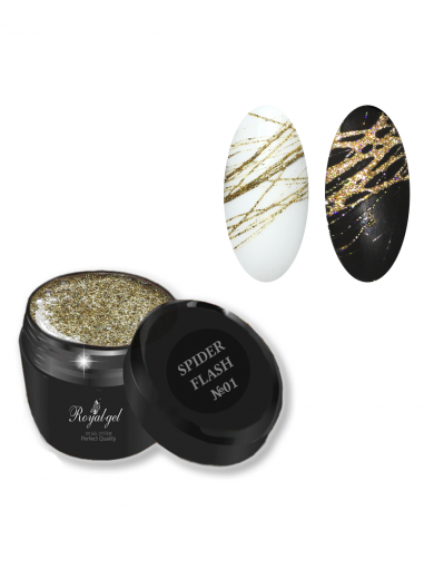 SPD01 "SPIDER DISCO"  гель паутинка светоотражающая золото