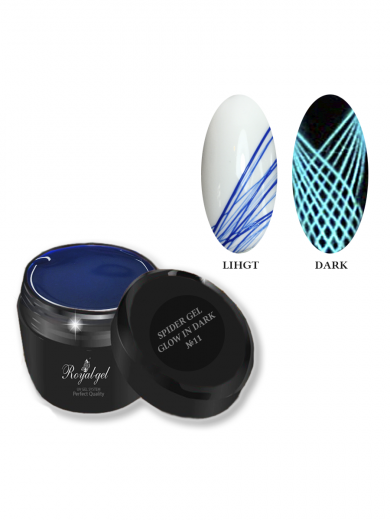 SGD11 "SPIDER GLOW IN DARK" гель паутинка флюоресцентная синяя