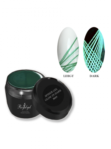 SGD09 "SPIDER GLOW IN DARK" гель паутинка флюоресцентная зеленая