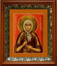 Икона Агафья Рязанская в киоте с басмой Виноградная Лоза (UV-печать)(30023)