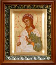 Икона Агния Римская в киоте с басмой Виноградная Лоза (UV-печать)(30024)