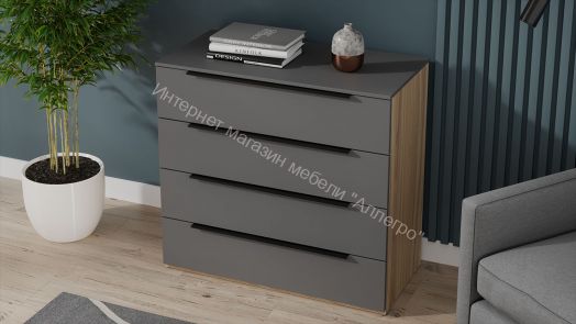 Комод «Порто» - ТД-393.04.01 Яблоня Беллуно, Графит софт