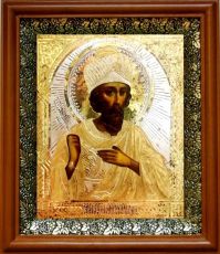 Икона Александр Римский в киоте с басмой Виноградная Лоза (UV-печать)(30035)