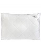 Подушка 50 х 70 см, 100% полиэстер, Лебяжий пух, чехол 100% хлопок, кант, средняя, Silvano