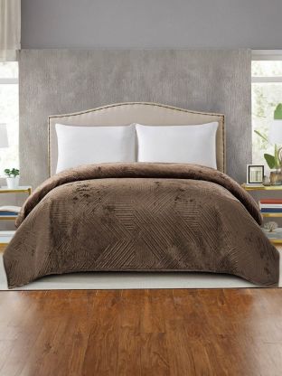 Покрывало евро, 240х260 см, 100% полиэстер, стеганое, Silvano, Runa, коричневое