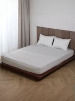 Простыня 1.5-спальная, 140 х 200 х 25 см, 100% хлопок, поплин, на резинке, Silvano, Тауп