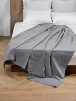 Простыня-плед 1.5-спальная, 150х200 см, 100% хлопок, вафельная ткань, 210 г/м2, Волшебная ночь, Холодный серый