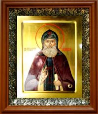 Икона Алексий Зосимовский в киоте с басмой Виноградная Лоза (UV-печать)(30044)