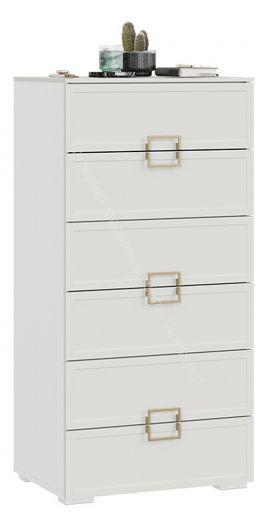 Комод «Стелла» - 402.04 Белый холст, Белый Жемчуг