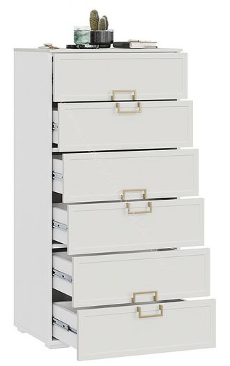 Комод «Стелла» - 402.04 Белый холст, Белый Жемчуг