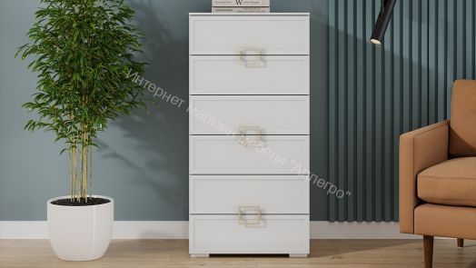 Комод «Стелла» - 402.04 Белый холст, Белый Жемчуг