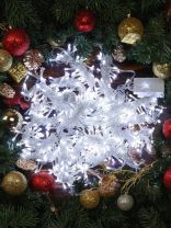 Гирлянда 320 ламп, 3х2 м, 8 режимов, Занавес, холодный белый свет, прозрачная, в помещении, сетевая, LED