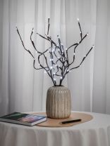 Набор веток со светодиодами 1 режим, холодный белый свет, черный, на батарейках, 3 ветки, по 20 LED на каждой, 70 см, Y4-9904