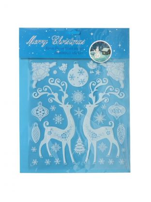 Наклейка на стекло, 25.5х33 см, в ассортименте, Новый год, Y4-5621