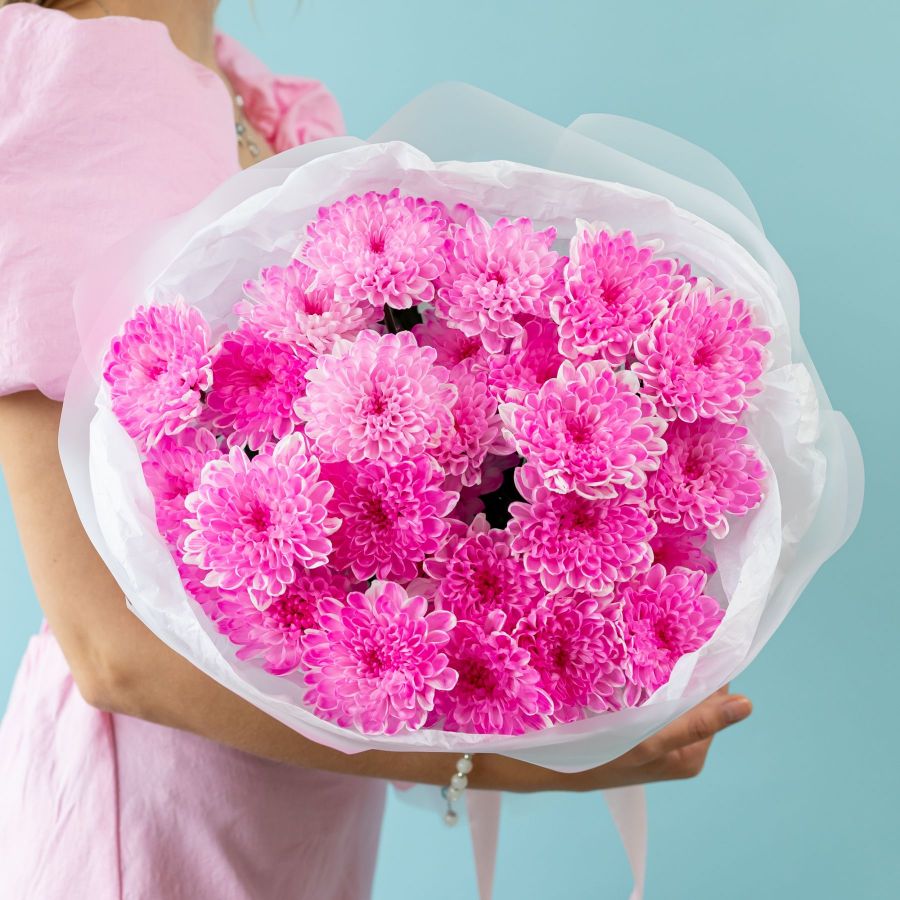 Ярко-розовая Хризантема от 5 шт