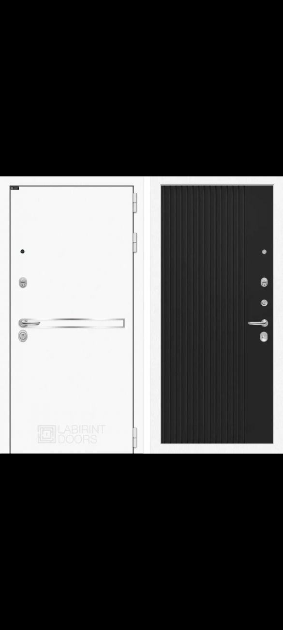 Входная дверь Лайн Вайт 29 - Черный кварц