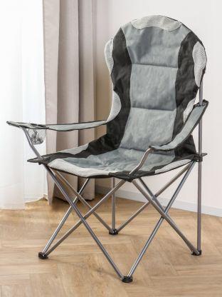 Стул-кресло 59х59х110 см, серо-черное, полиэстер 600D, 120 кг, YTBC1007-black/grey