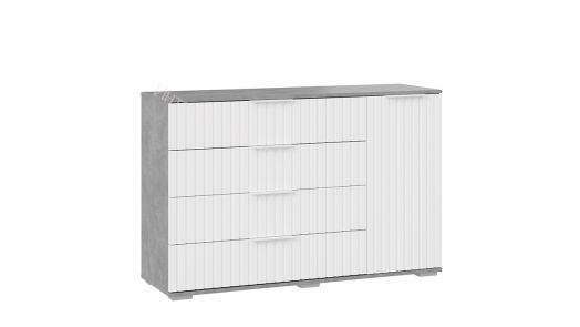 Комод комбинированный «Хилтон» - 402.012.000 Ателье светлый, Белый матовый