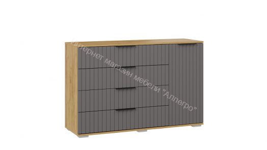 Комод комбинированный «Хилтон» - 402.012.000 Дуб Крафт золотой, Графит матовый