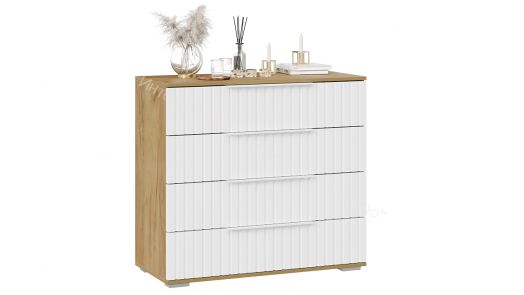 Комод «Хилтон» - 402.010.000 Дуб Крафт золотой, Белый матовый