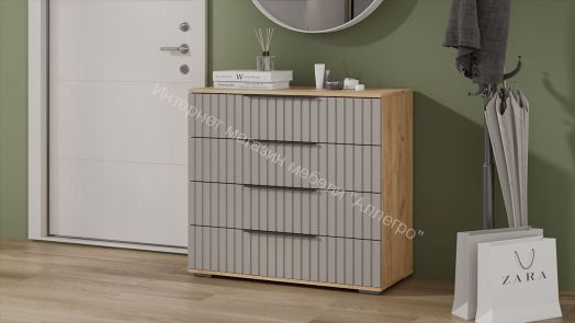 Комод «Хилтон» - 402.010.000 Дуб Крафт золотой, Мокко матовый