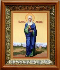 Икона Анастасия Узорешительница в киоте с басмой Виноградная Лоза (UV-печать)(33014)