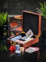 Игра настольная Покер, 21х21х7 см, фишки 100штук, 2 колоды карт, игральные кости, Y6-6377