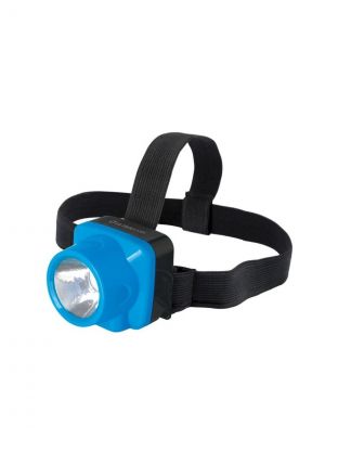 Фонарь налобный, встроенный аккумулятор, Ultraflash, 5 375, зарядка от сети 220 В, пластик, голубой, 14252