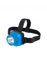Фонарь налобный, встроенный аккумулятор, Ultraflash, 5 375, зарядка от сети 220 В, пластик, голубой, 14252