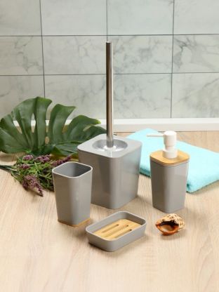 Мыльница настольная, пластик, 12x8x3 см, серая, PS0282GA-SD