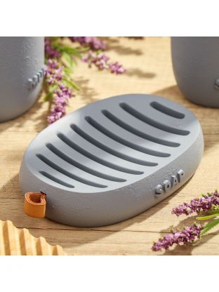 Мыльница настольная, полистоун, 15.2х9х2.4 см, серая, RE1158AA-SD