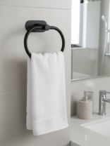 Держатель для полотенец, с кольцом, металл, черный, Y4-9915