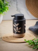 Дозатор для жидкого мыла, керамика, 8x11.2/13.7 см, 350 мл, черный, BCE0766AA-LD