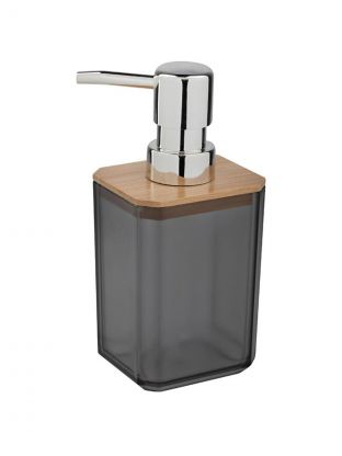 Дозатор для жидкого мыла, Рыжий кот, Оникс, полипропилен, бамбук, 7х6х15.5 см, 260 мл, 107633